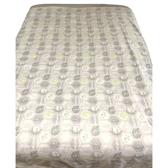 Kid Jurassic Park World Dinosaur Twin Flat Bed Sheet T Rex Bone Black Green Grey - Picture 8 of 9